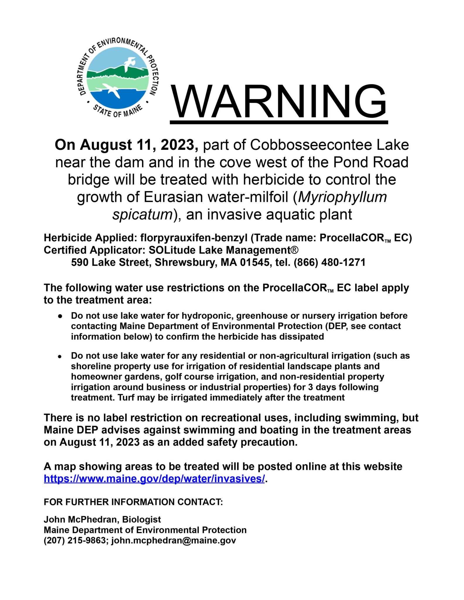 Eurasian Watermilfoil Friends of the Cobbossee Watershed